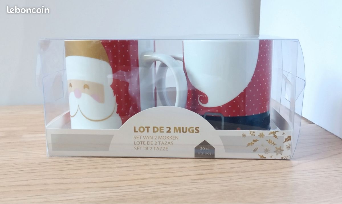 Coffret de 2 Tasses Père Noël - Neuf - Idée cadeau Noël (image 4)
