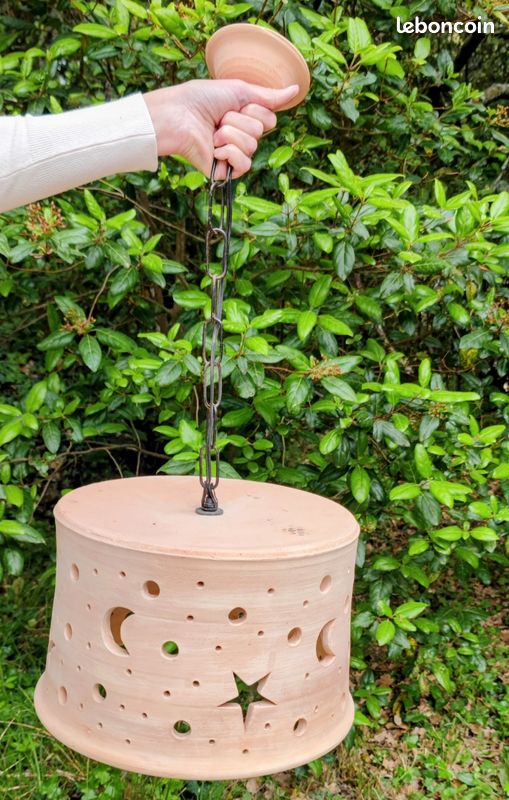 Luminaire ✨ thème nuit 🌛 étoilée ✨ terre cuite 🌸 artisanale 🌜 (image 3)