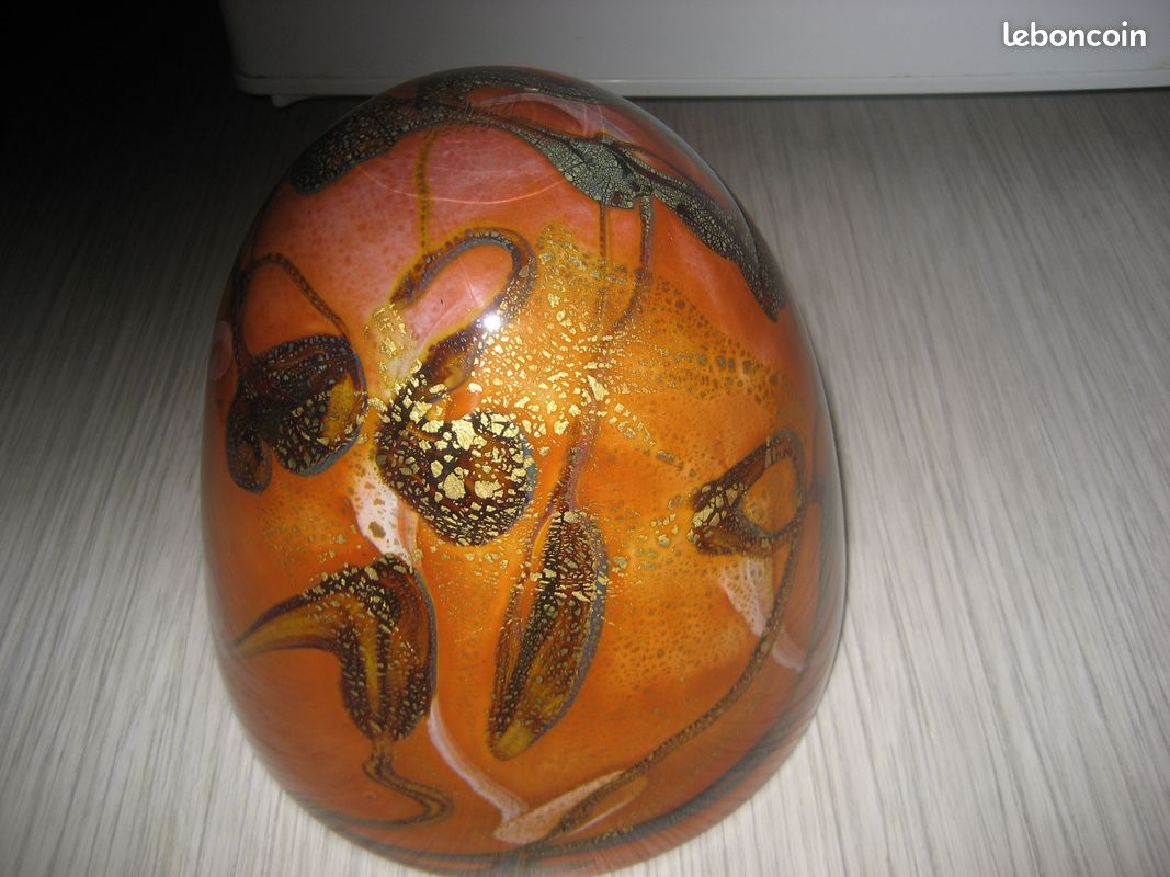 Rare demi globe XXL porcelaine vernie vintage (image 3)