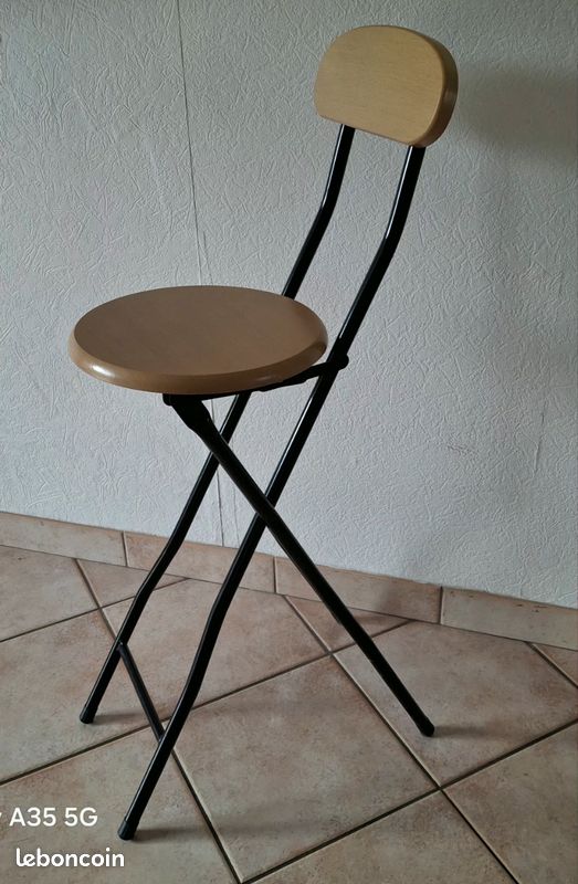 Chaise de bar en bois et acier (image 2)