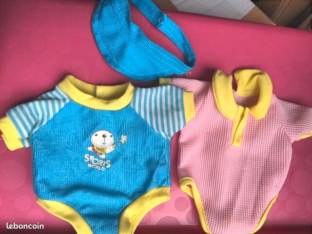 LOT vacances MAILLOTS DE BAIN VISIERE pour bébé-poupon