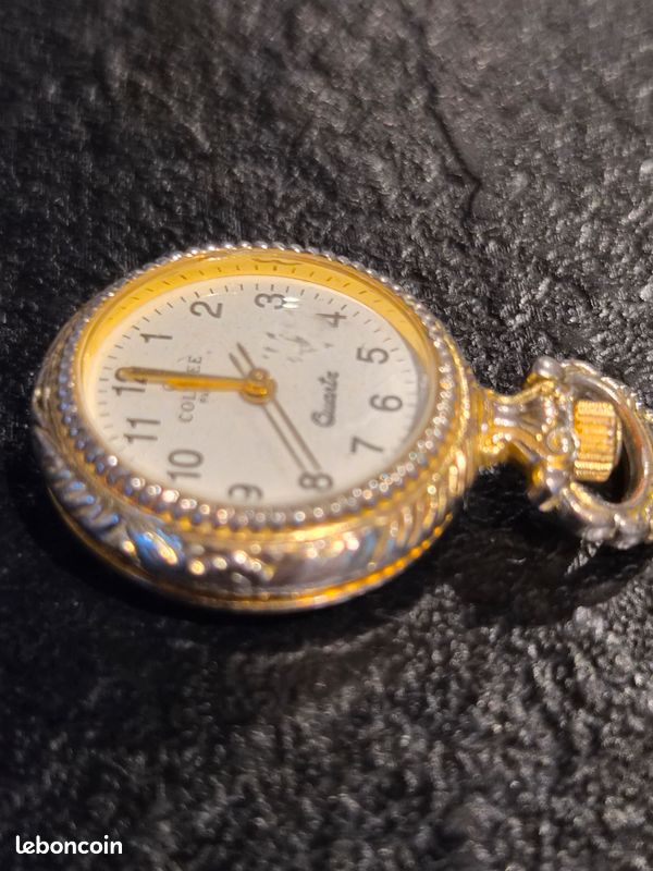 Petite montre pendentif quartz Col-See Paris (Diamètre 25 mm) - Motif floral (image 6)