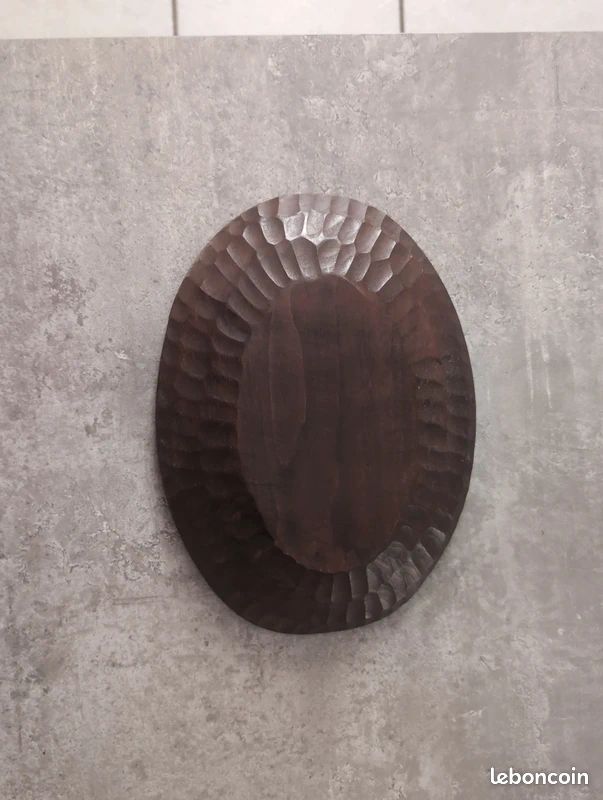 Plat ou vide poches en bois sculpté 31.5 x 12.5 cm (image 4)