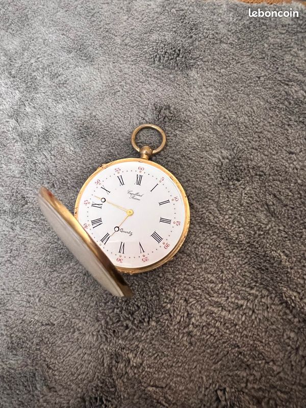 Montre Gousset Ancienne Cupillard Rieme - Cadran Nacre, Col Pl Or, Pendentif - Bijou Vintage Unisexe D'occasion