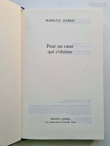 [Livre] Pour un coeur qui s'obstine - Bon état (image 2)
