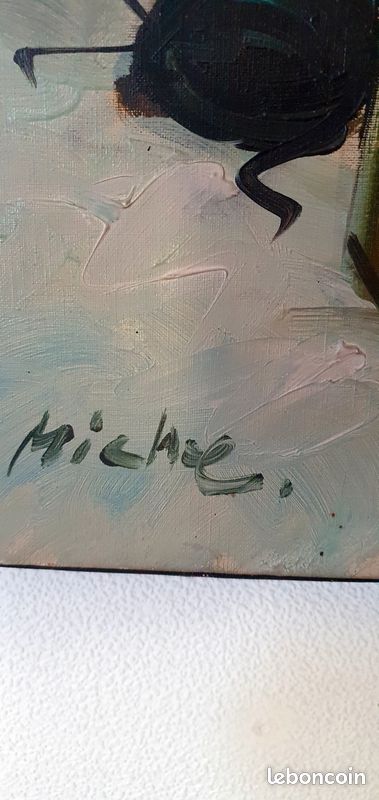 Michel THOMAS Poulbot au ski 1964 HUILE sur TOILE gamin gavroche de PARIS (image 8)