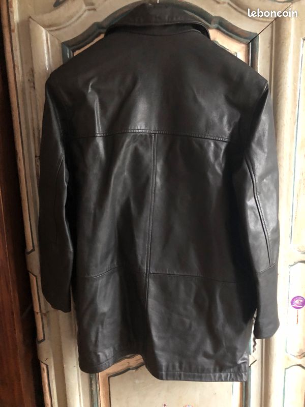 Vestes vintage cuir noir Vêtements