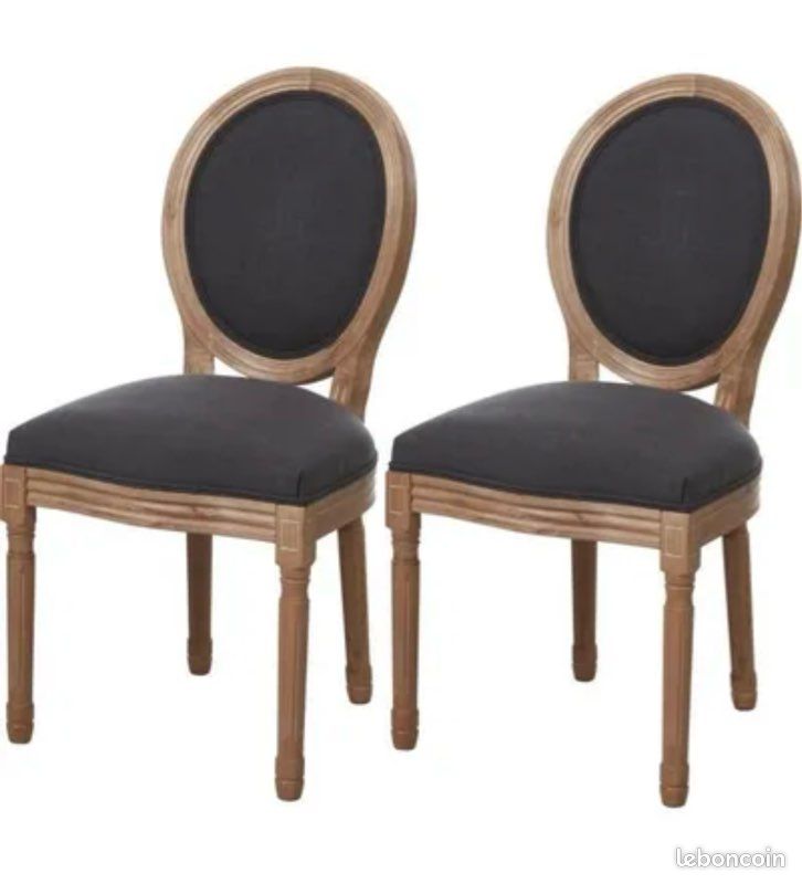 Chaises médaillons noire (image 1)