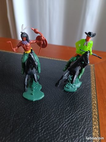 Figurine Cow-Boy Far West Starlux - Vintage - 55 Mm - Plastique Dur - Occasion