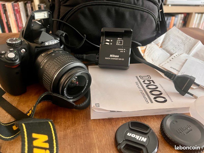 Appareil photo reflex Nikon D5000 + objectif 18-55 mm – complet fonctionnel (image 1)