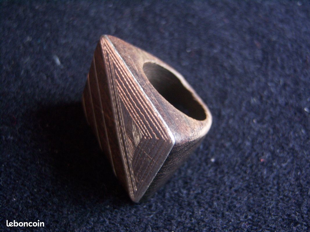 Bague ethnique en ébène et argent gravé Touareg? (image 7)