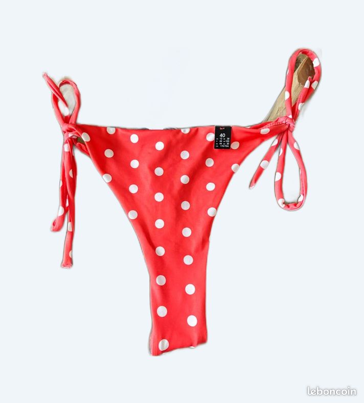 Bas De Bikini String Old Navy - Orange à Pois - Taille XS - Neuf Avec étiquette