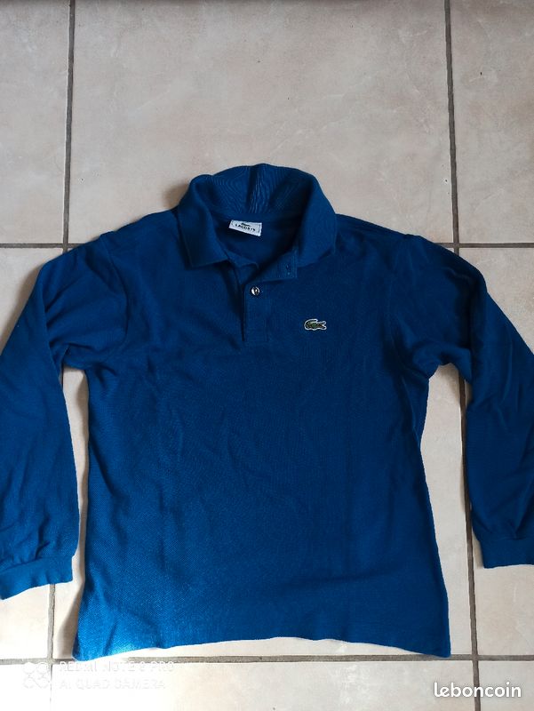 Polo manches longues Lacoste garçon bleu taille 10ans (image 2)
