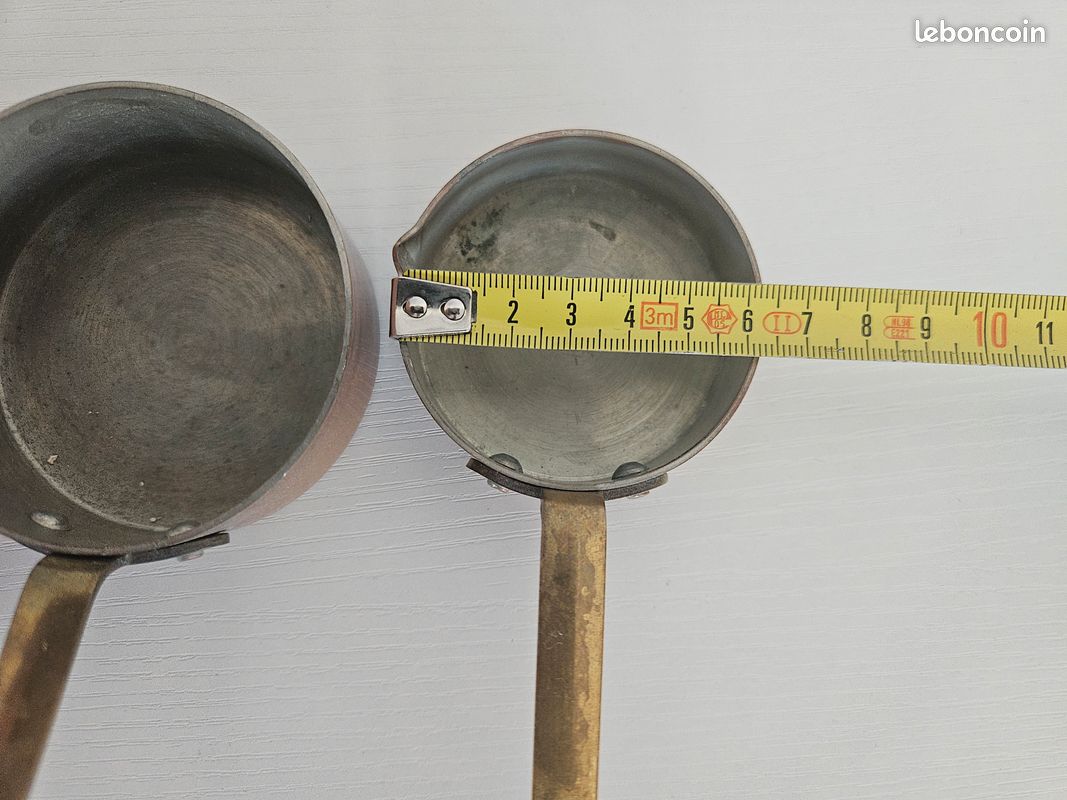 Lot de 4 poêlons poêles miniatures casseroles 100% cuivre diam 930mm 830mm 730mm 630mm - Livraison 24h - cup (image 5)