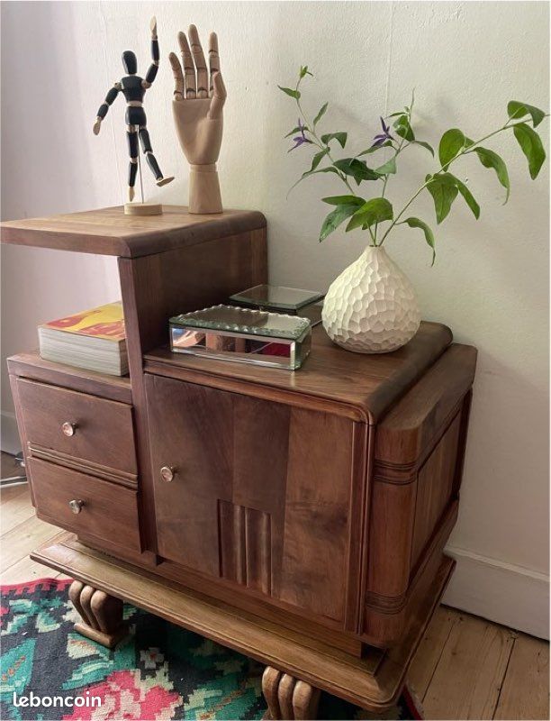 Petit meuble art déco avec tiroirs rangement étagère table de nuit (image 1)