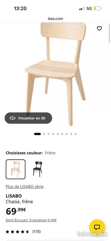 Table et 2 chaises (image 7)