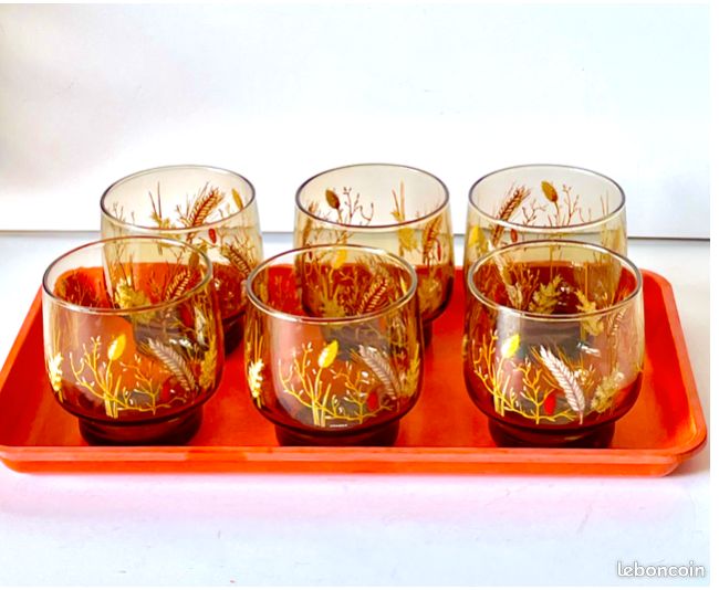💙 6 Verres Fumés Vintage, Arcopal Graminées (image 2)