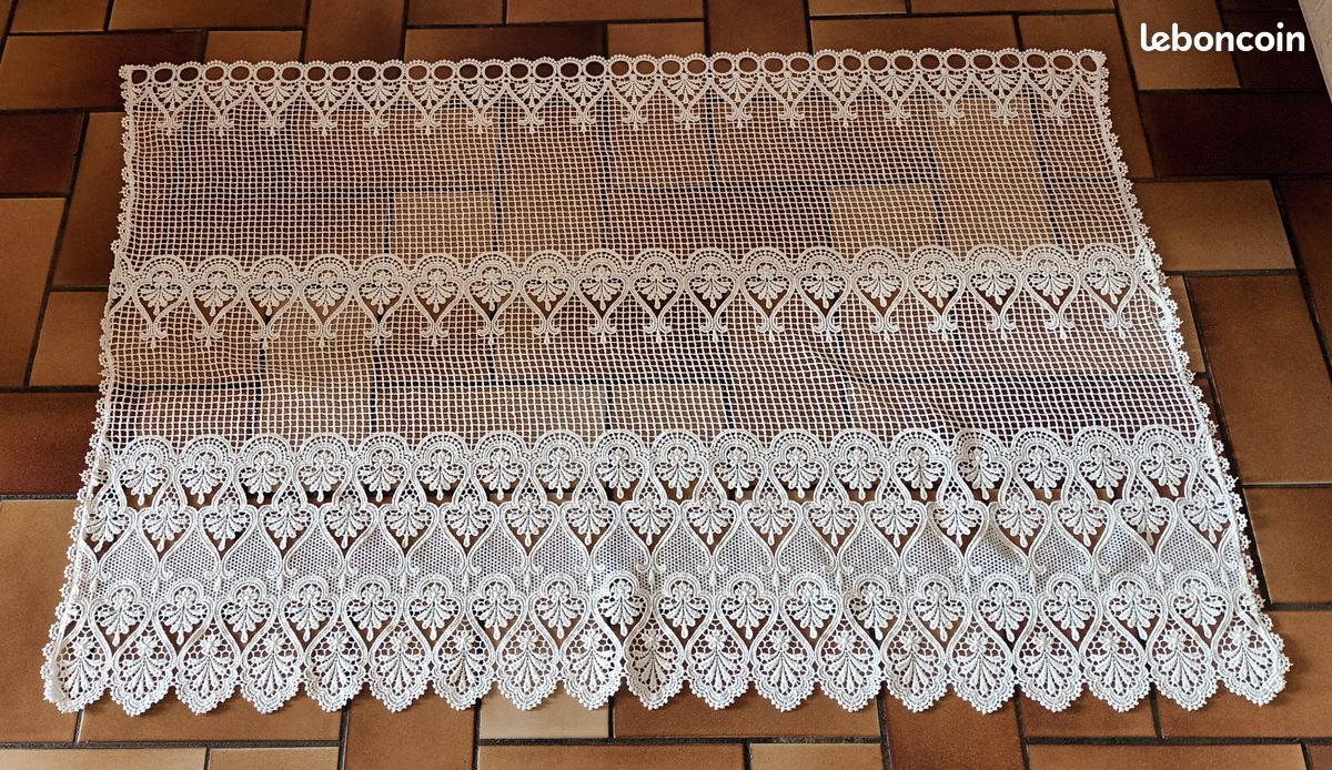 PAIRE DE RIDEAUX Brise-Bise façon macramé (image 1)