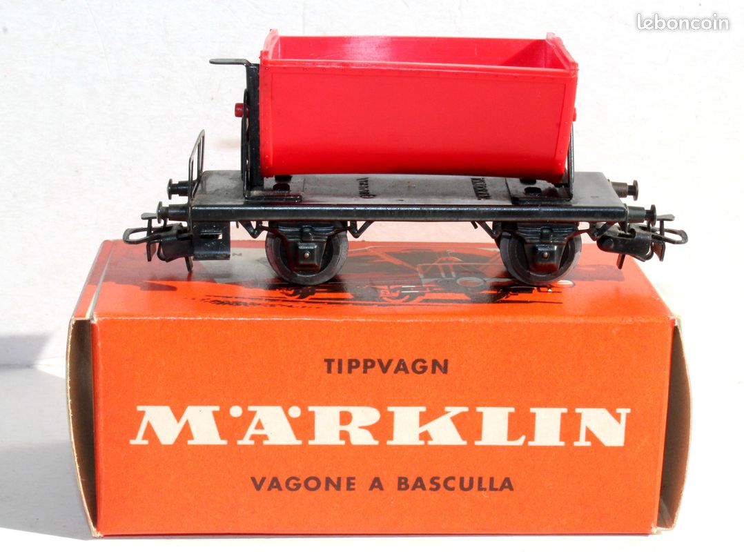 Coffret Ancien Märklin 362 – 2 Wagons à Benne Basculante – Échelle HO – Occasion Bon État