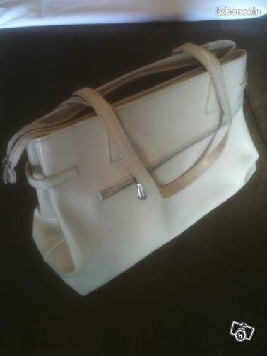 Sac a main cuir couleur ivoire (image 1)