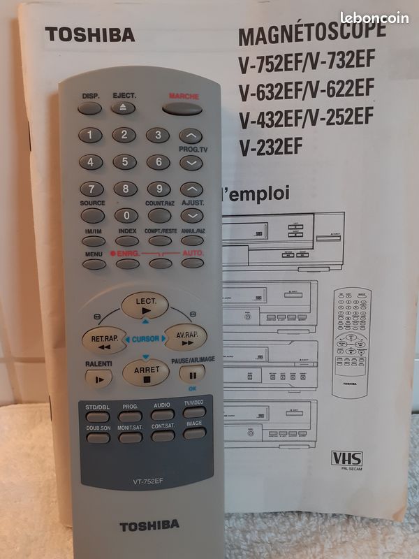 Toshiba VT-31F Télécommande D'origine Magnétoscope Fonctionne