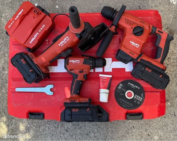Pack 3 Outils Hilti Nuron TE 6 + AG 5D + SIW 6 AT - Bricolage