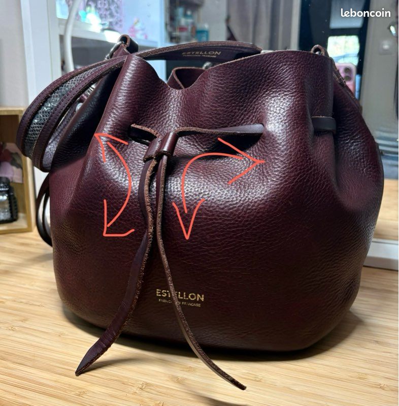 Leather Handbag Estellon Sac Sac Seau Cuir Estellon Accessoires - Main Image