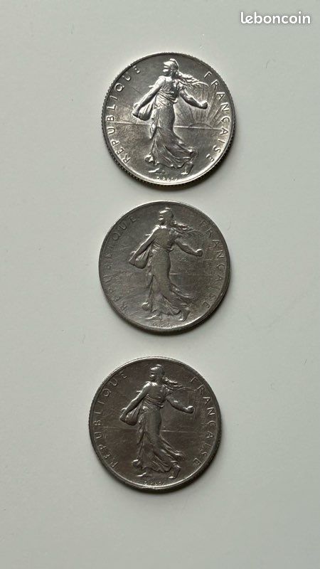 Pièces de monnaie argent XX siecle (image 1)