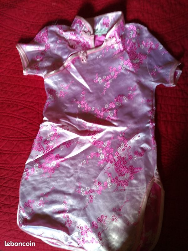 4 ans fille, robe chasuble rose "tian bas gong" (image 1)