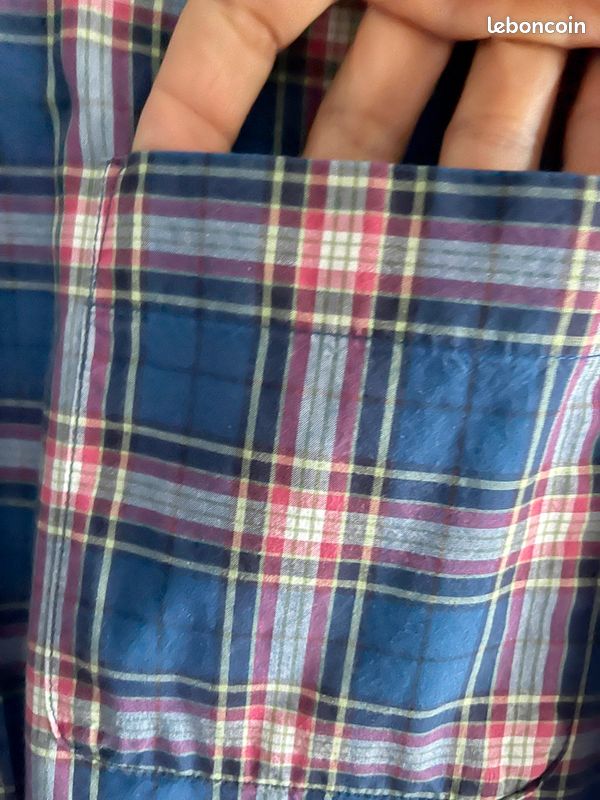Chemise homme Uniqlo taille S bleue à carreaux (image 4)