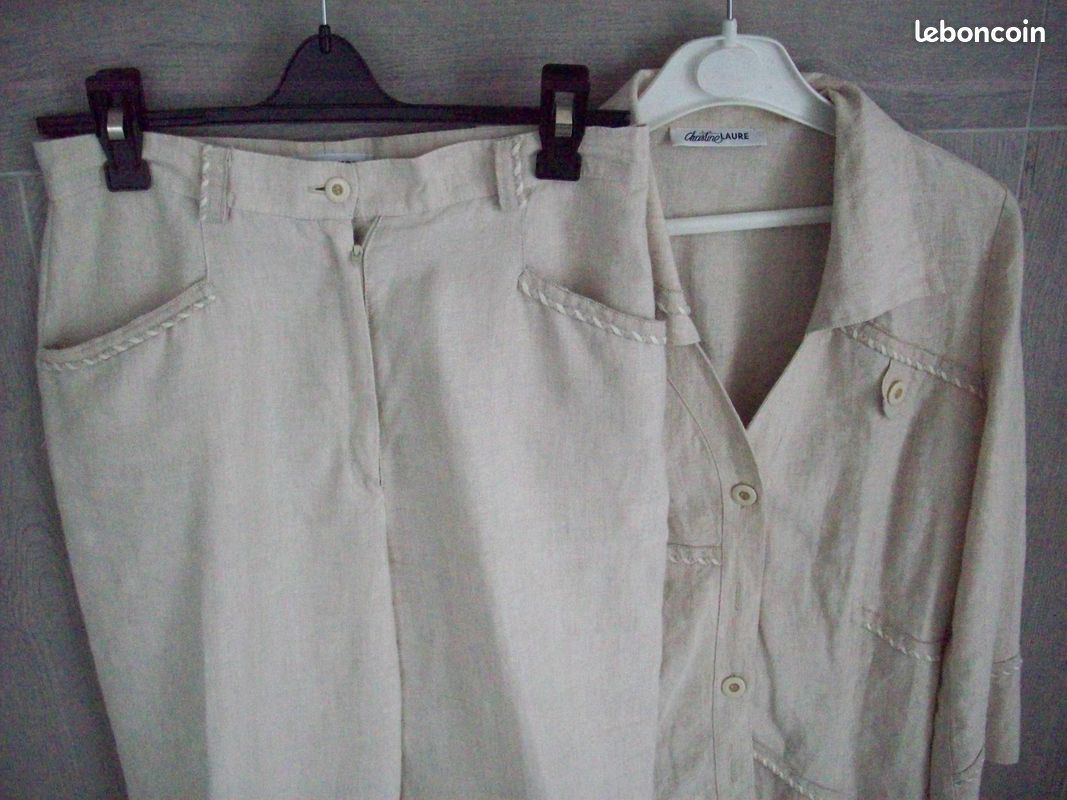 Ensemble veste pantalon lin (image 2)