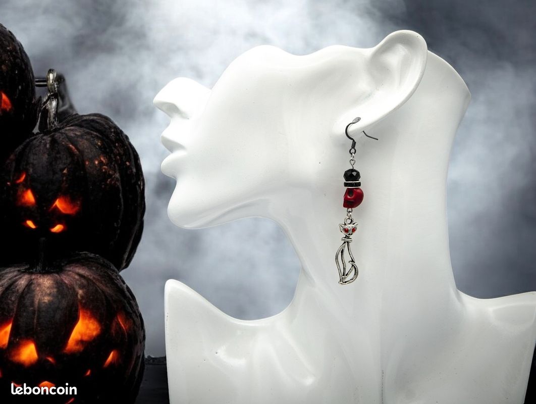 Boucles D'oreilles Uniques En Forme De-Chapeau De Citrouille