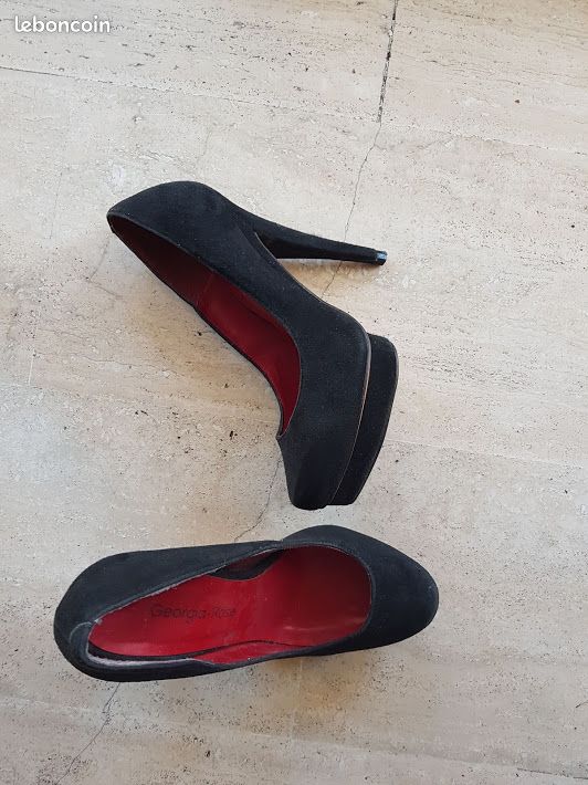 Superbes escarpins Georgia Rose en nubuck noir (image 5)