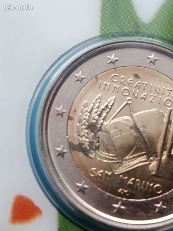BU SAINT MARIN 2009 2 euros commémorative avec défaut (image 3)
