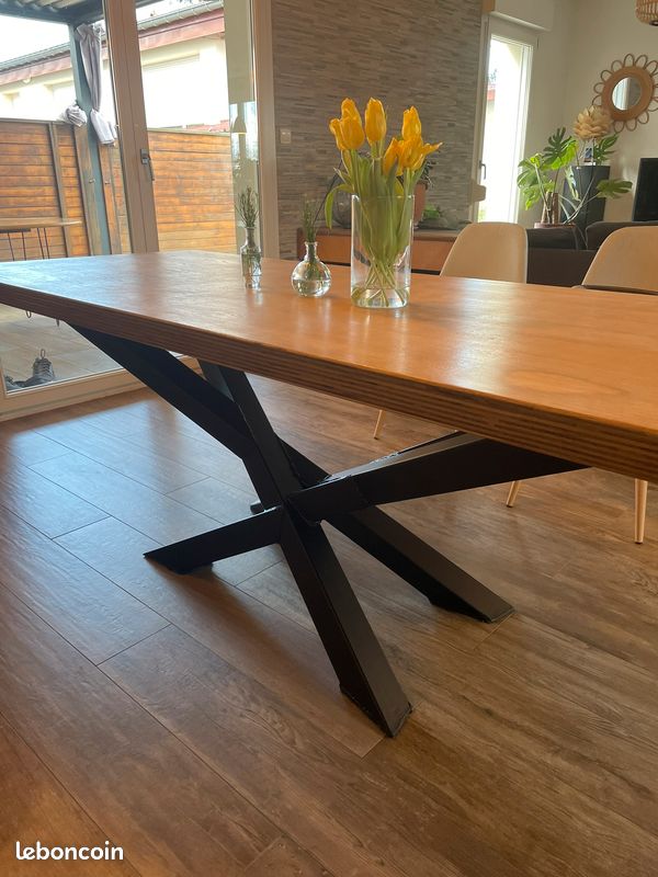 Table massif, Neuve Style Industriel 200x90. Modèle unique (image 4)