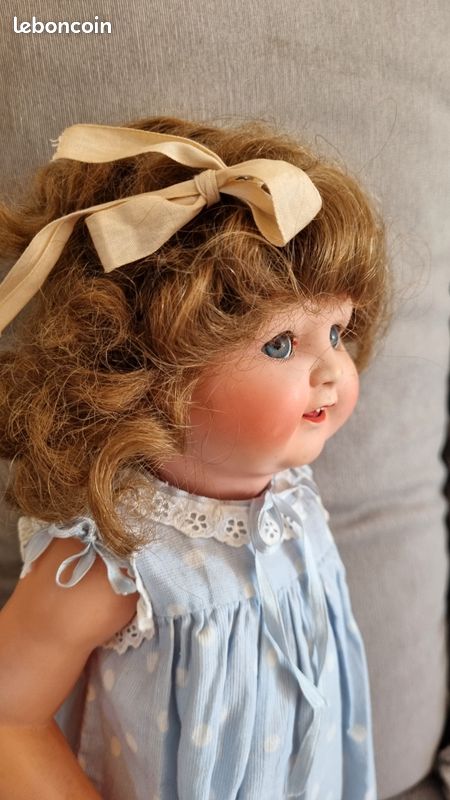 POUPÉE ANCIENNE COLINE - PETITCOLLIN-- 1930/1940-yeux verre riboulants EUR 79,00 - FR