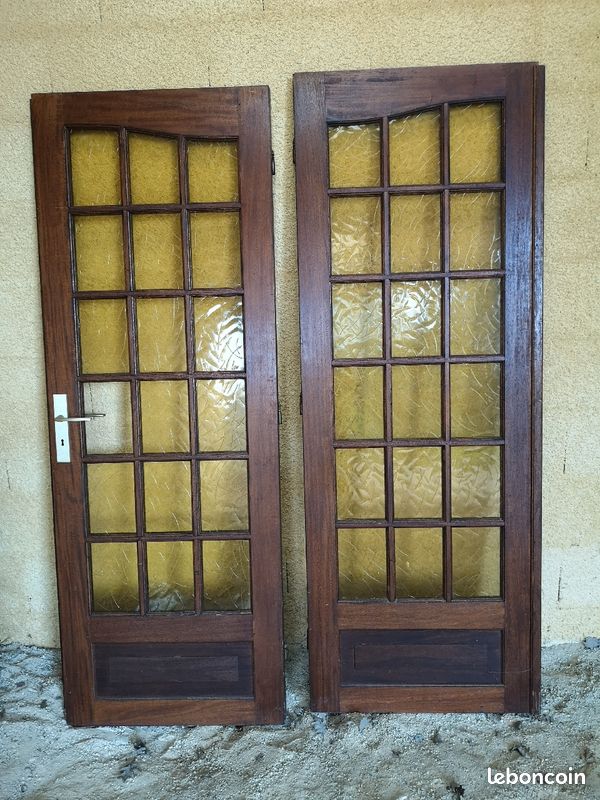 Double porte bois massif vitrée (image 3)