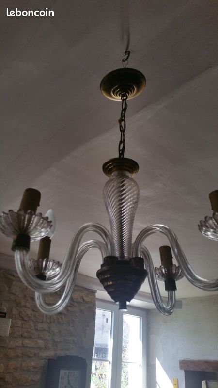 Lustre et suspension vitrail (image 1)