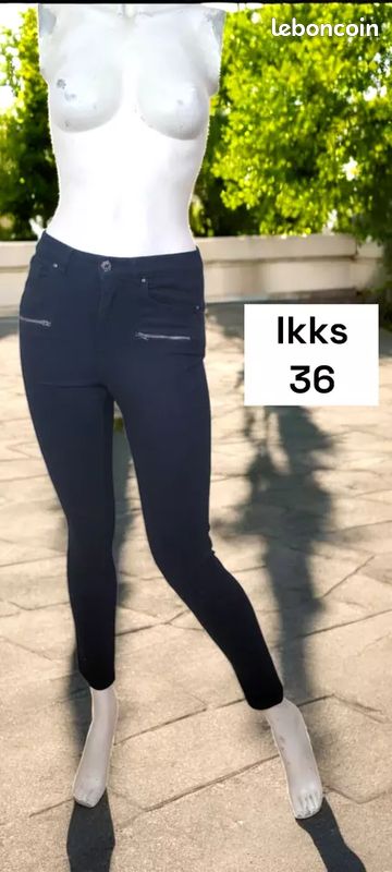 Ikks Women Taille 36 🧡 pantalon jeans jean denim noir femme coton