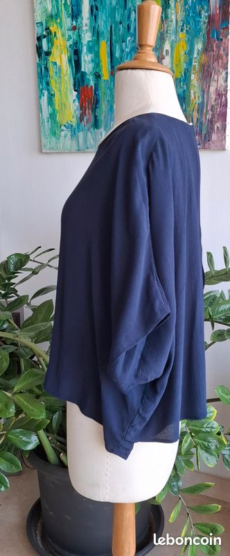 Magnifique blouse kimono marine Zara taille 40-42 (image 6)