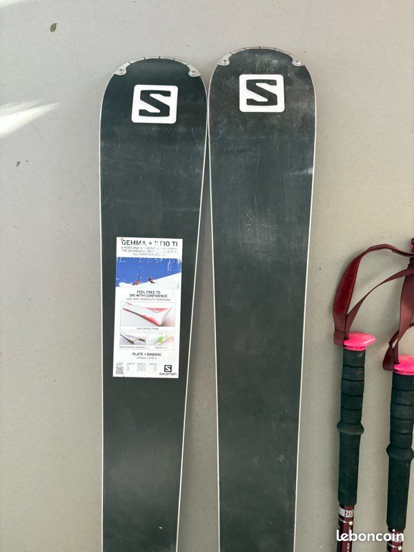salomon gemma skis Origins Topaz with a Monocoque cap on the tips and tails that improve the maneuverability of the ski Skis SALOMON Gemma + Bindings