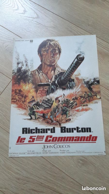 Affiche cinéma originale "LE 5ème COMMANDO " Film 1971 / Format: 38,5 x 53 cm. "no copy" (image 3)