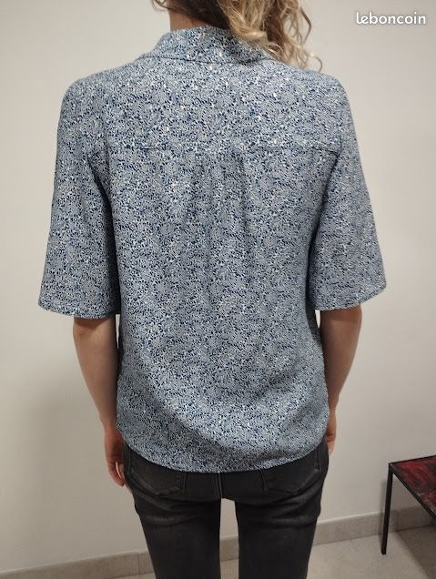 Chemise manches courtes bleue imprimée Bonobo 34 (image 2)
