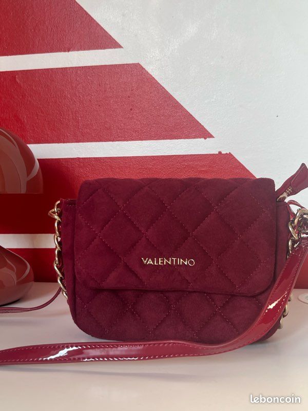 Sac Oasis En Cuir Rouge Bordeaux D'Occasion - État Très Correct, Porté-Crossbody