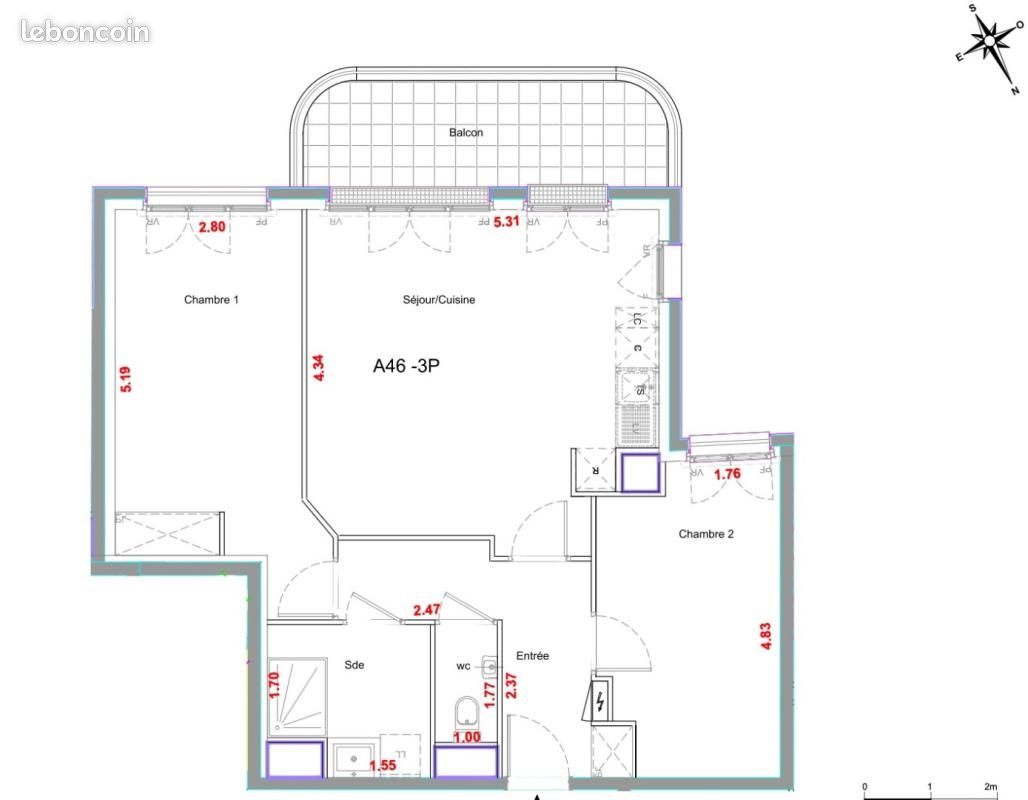 Appartement 3 pièces 67 m² · à Saint-Ouen-sur-Seine · 67 m² · 1 477 €/mois