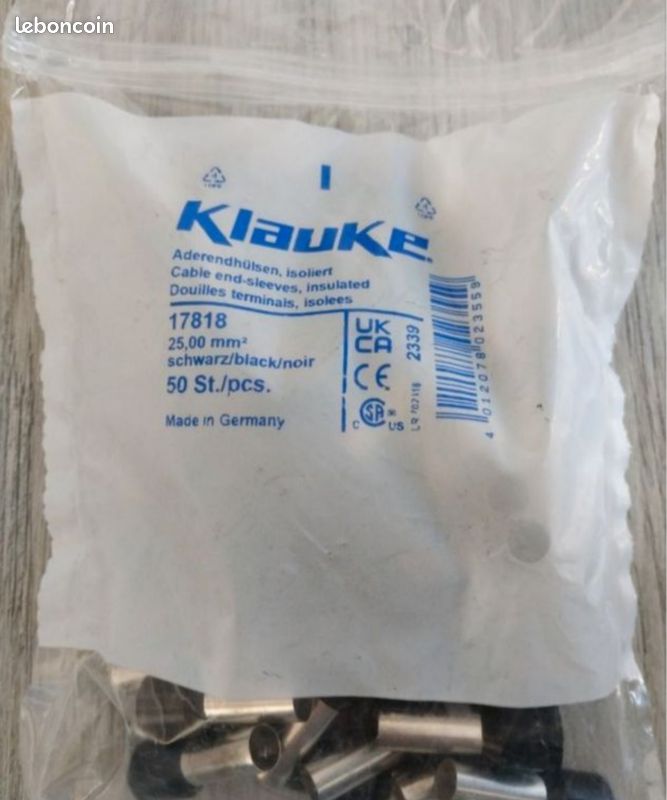 Kalitec AE02506VI Lot De 500 Embouts De Câble Isolés 0,25 Mm² - 6 Mm Violet - Fabriqué En Allemagne - Qualité Industrielle UL