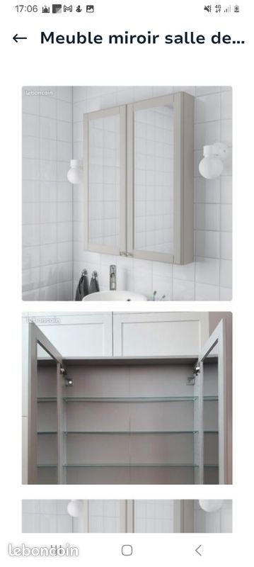 Meuble miroir salle de bain ikea GODMORGON Neuf (image 3)
