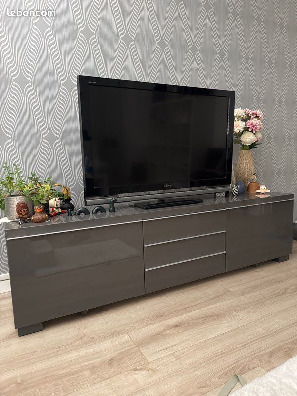 Meuble TV IKEA gris (image 1)