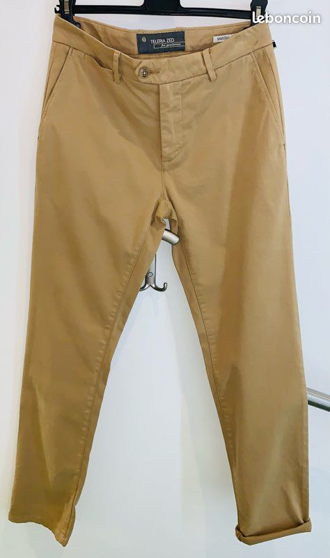 Pantalon Chino Teleria Zed Neuf 🇮🇹 - Sable - Coton & Stretch - T.38/40 (image 1)