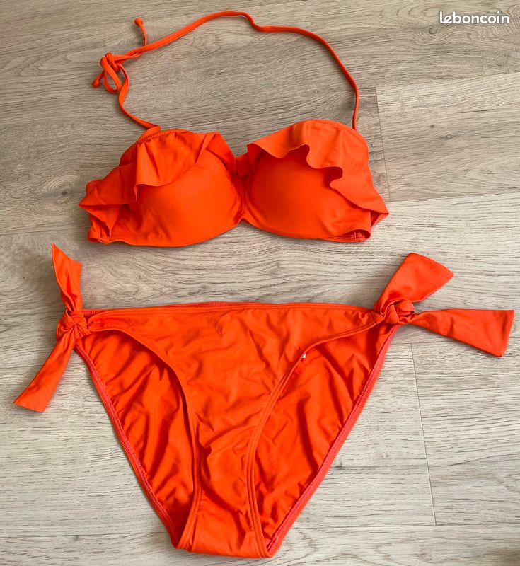Maillot de Bain Tex Taille 38 Modèle Orange (image 1)